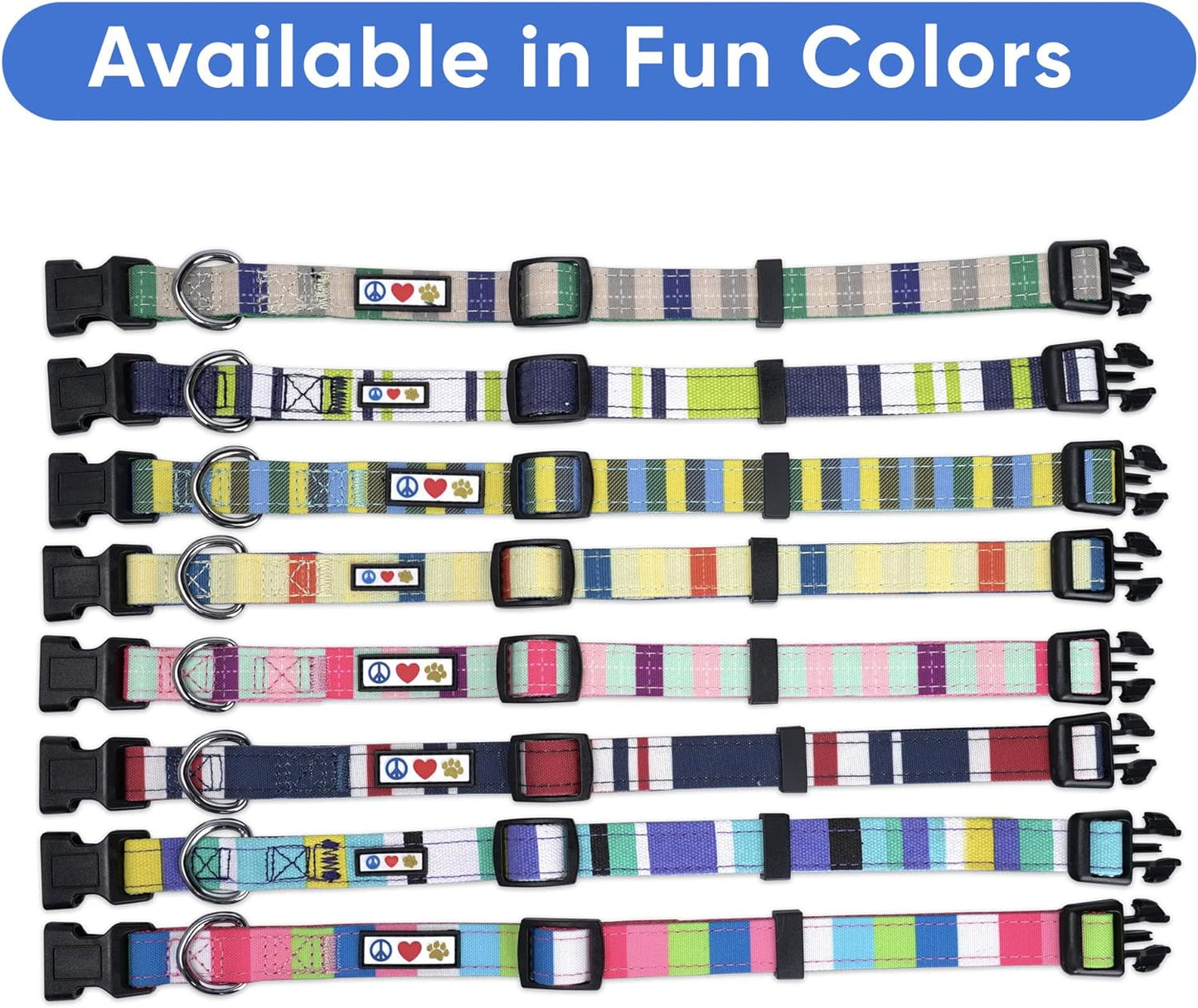 Multicolor Dog Collar Puppy Collar Pet Collar Multicolor Dog Collar Small Dog Collar Green / White / Blue Dog Collar